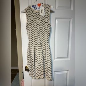 Ted Baker Jacquard Dress Ivory/Black -Size 1